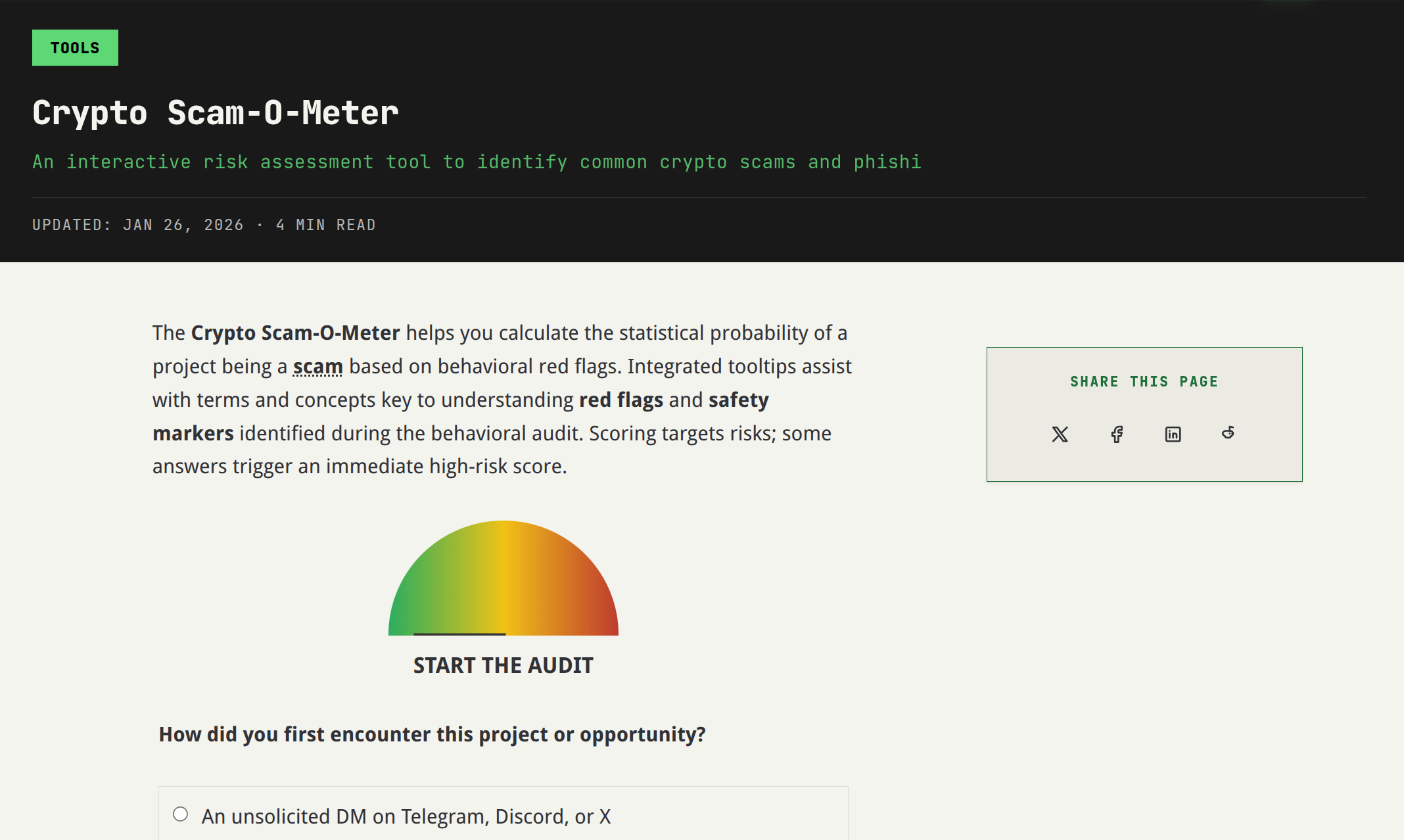 Crypto Scam-O-Meter